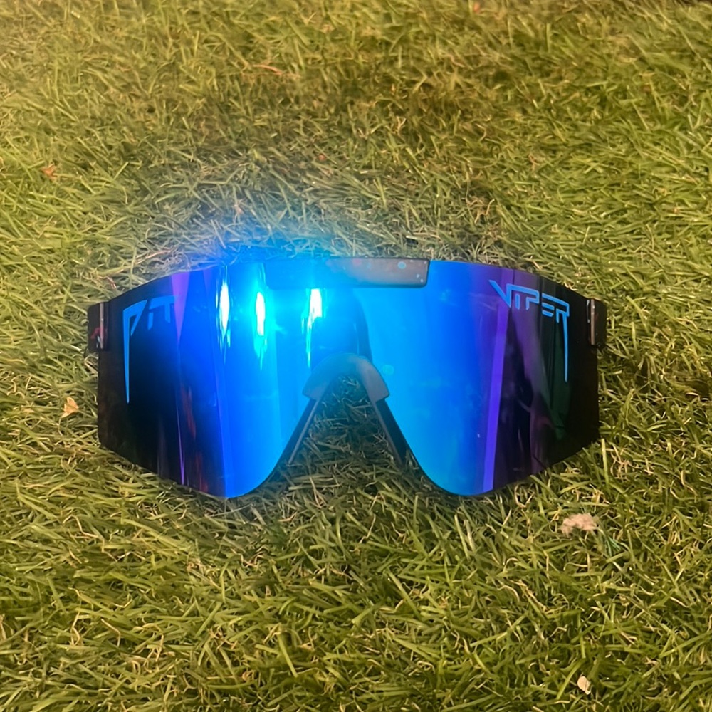 viper sunglasses made out of plastic and can adjust the sides